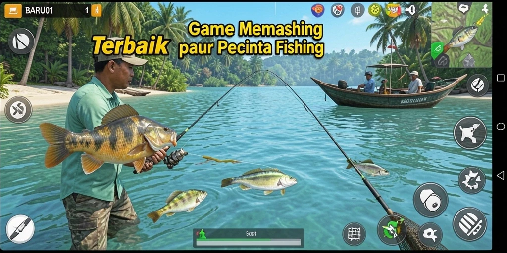 Tampilan gameplay Fishing yang mengasyikkan dalam BARU01.