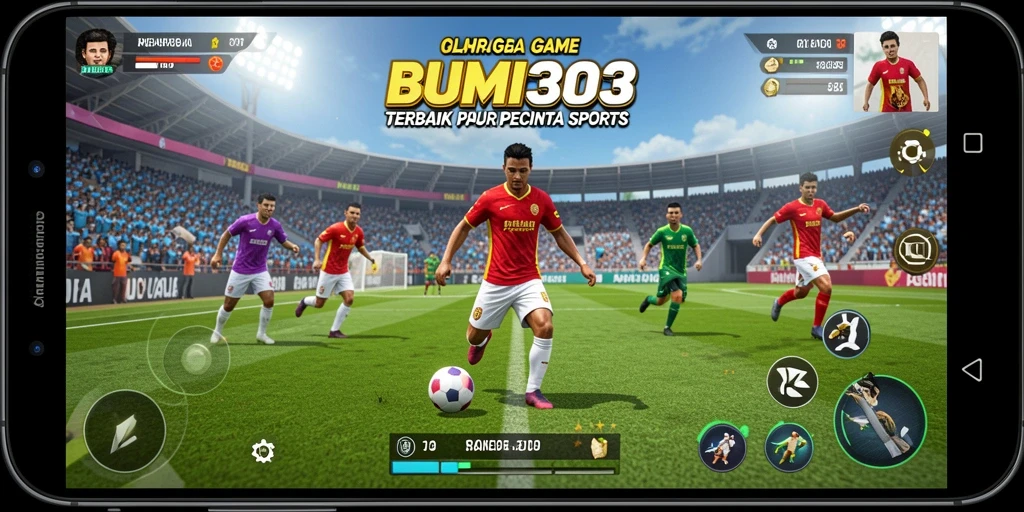 Tampilan seru gameplay BUMI303 dengan aksi olahraga yang mendebarkan.