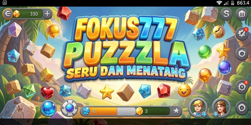 Tampilan gameplay seru dari FOKUS777 yang menampilkan berbagai teka-teki.