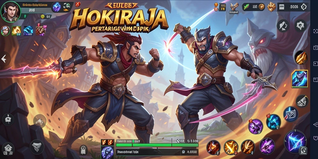 Screenshot menunjukkan aksi intens dari gameplay HOKIRAJA dengan grafis yang menawan.