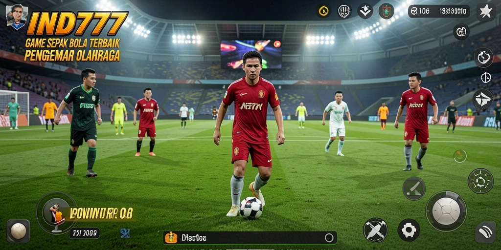 Gameplay seru IND777 dengan grafis menawan dan strategi sepak bola.
