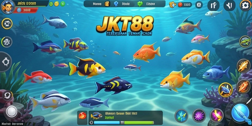 Screenshot gameplay JKT88 menampilkan momen seru menembak ikan.