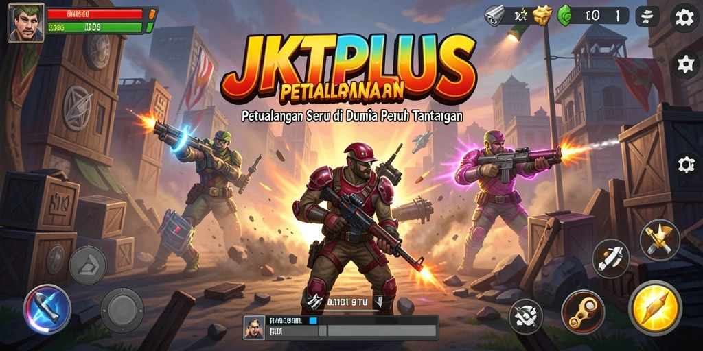 Skrinsut utama yang menunjukkan gameplay seru JKTPLUS.