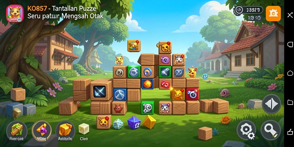 Screenshot gameplay KO857 yang menampilkan tantangan puzzle menarik.