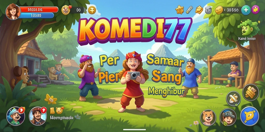 Tampilan gameplay lucu dan interaktif dari KOMEDI77.
