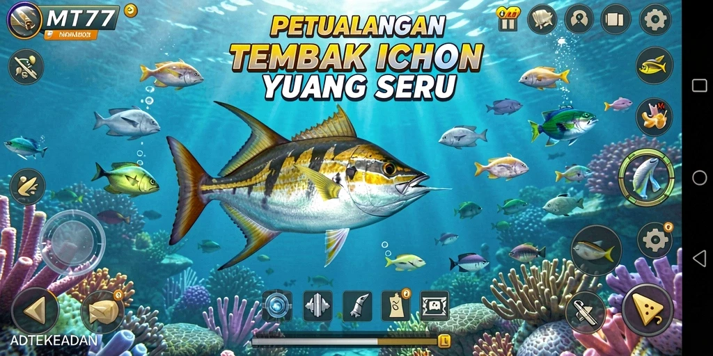 Gameplay menarik Tembak Ikan yang penuh warna dan seru.