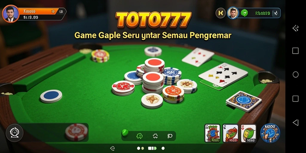 Tangkapan layar utama gameplay TOTO777 menampilkan serunya permainan Gaple.