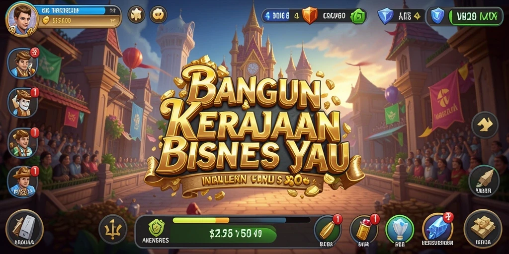 Screenshot menampilkan pemain yang mengelola bisnis dengan antarmuka V21.