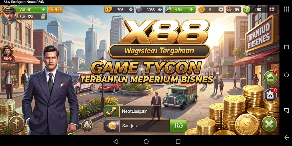 Tampilan gameplay menarik dari X88 yang menampilkan strategi Tycoon.