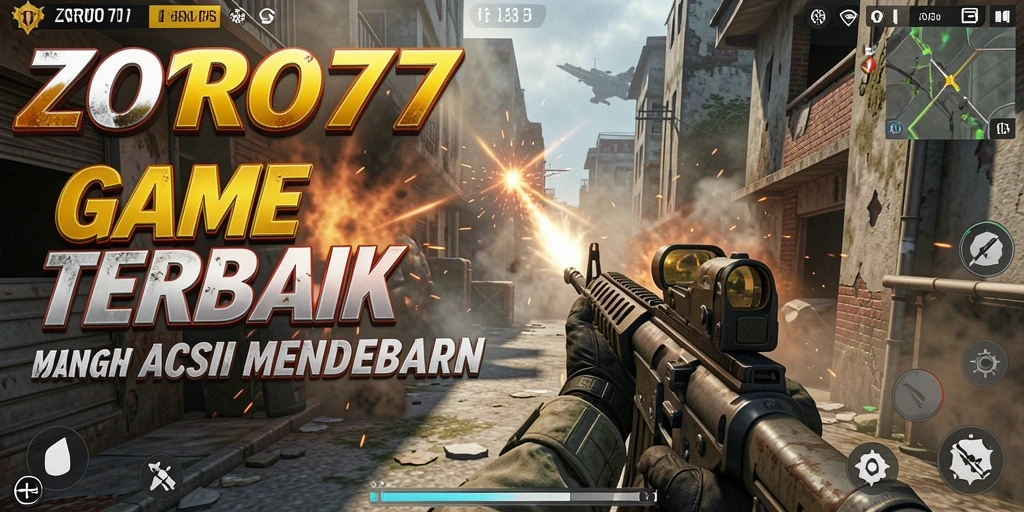Tangkapan layar <strong>ZORO77</strong> menunjukkan aksi pertempuran yang mendebarkan dalam game FPS.